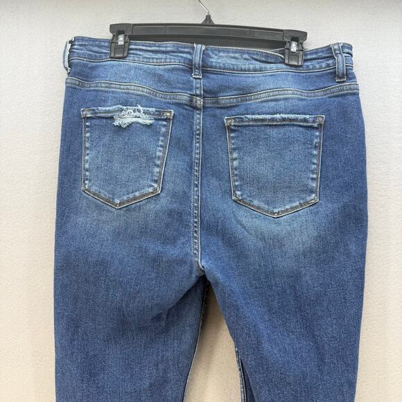 Vervet Blue Jeans Women's 32 (14) Ankle Skinny Button Fly Factory Distressing - Picture 3 of 13